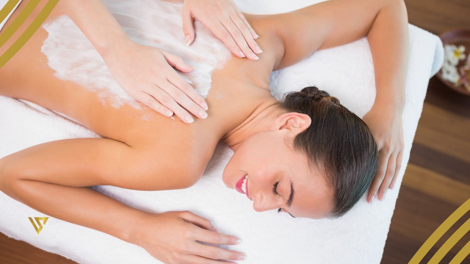 woman lying down with mask on back and hands applying the mask beauty spa by val Best Treatments for Body Skin Health in 2025